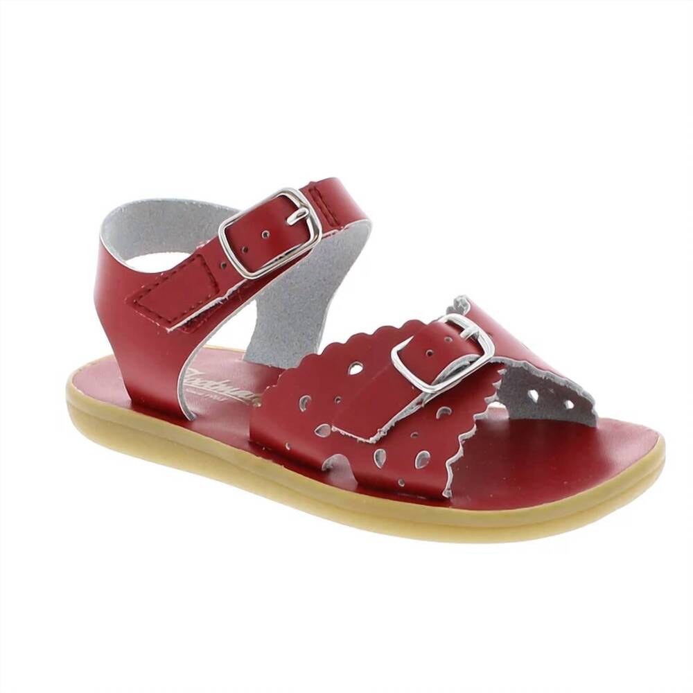 NEW FOOTMATES girls ariel sandal in apple red